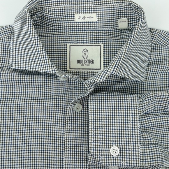 Todd Snyder Other - Todd Snyder New York 15.5 Gingham Blue Green LS